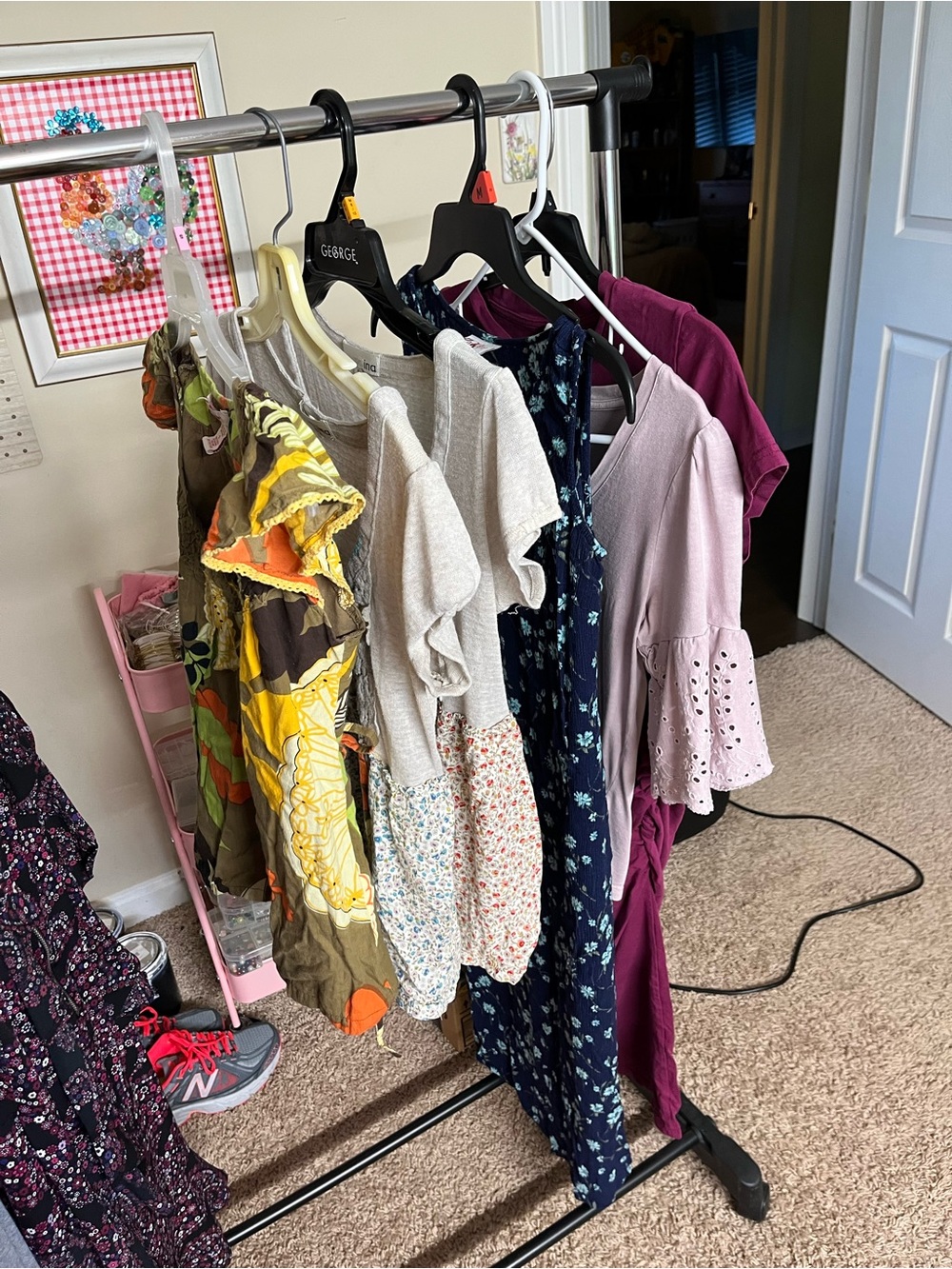 Mixed Women's lot/ bundle/6 Dresses and Tops  - Yellow, Navy, Beige, Mauve, Plum